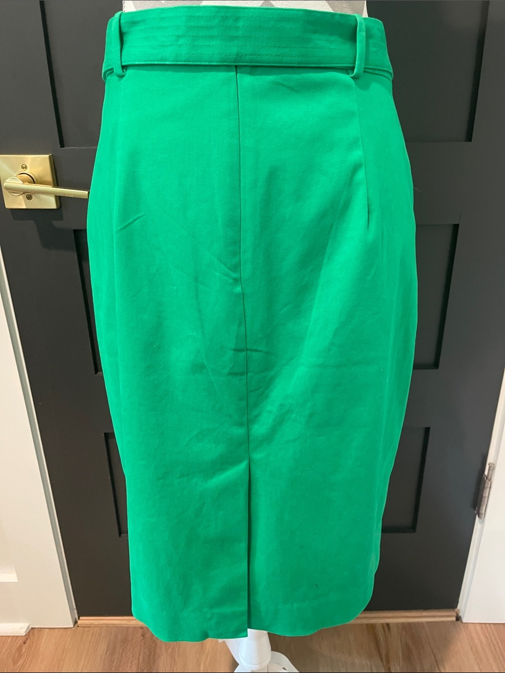 J.Crew Sateen Belted Pencil Skirt In Kelly Green Size 6 - Picture 4 of 8